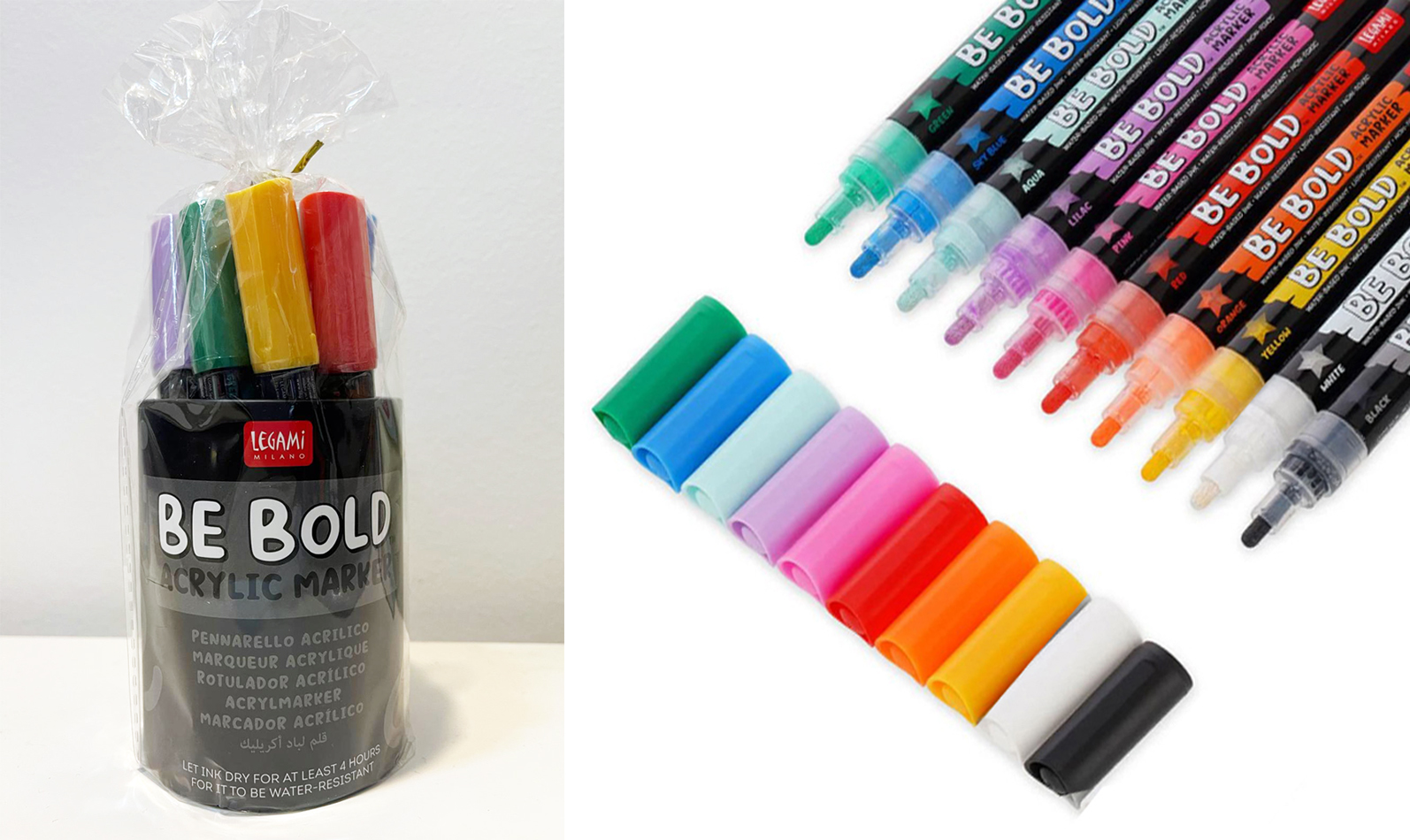 10 Pennarelli acrilici in confezione con portapenne Be Bold Acrylic Marker - LEGAMI di aa.vv.