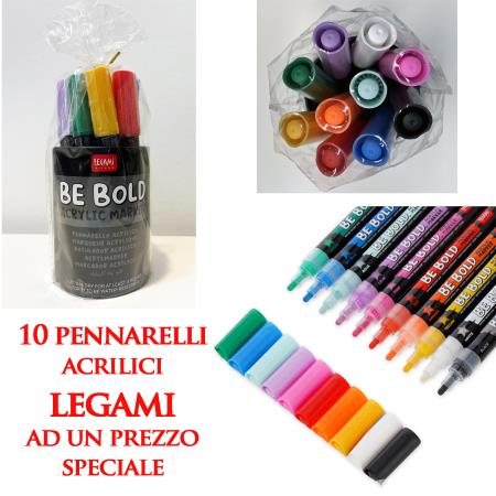 copertina del libro 10 Pennarelli acrilici in confezione con portapenne Be Bold Acrylic Marker - LEGAMI di aa.vv.