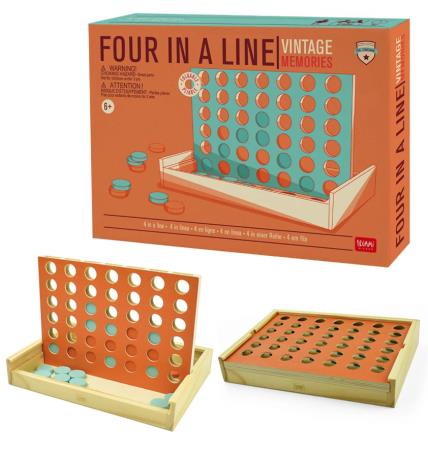 copertina del libro 4 IN LINEA - FOUR IN A LINE gioco vintage LEGAMI di aa.vv.