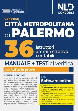 copertina del libro Concorso Città Metropolitana di Palermo. Manuale 36 istruttori amministrativo-contabili. Con software di simulazione di AA.VV.