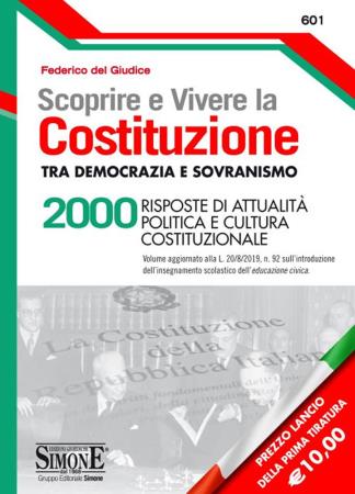 copertina del libro Scoprire e vivere la Costituzione di Federico Del Giudice
