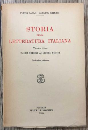 copertina del libro Storia della letteratura italiana di Plinio Carli