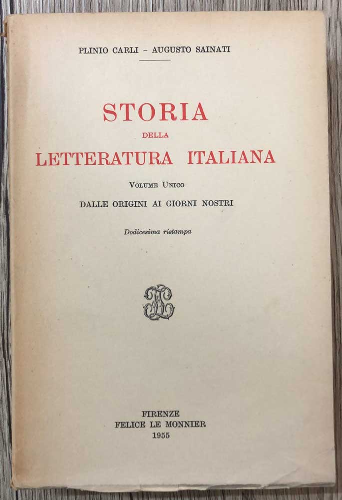 Storia della letteratura italiana di Plinio Carli